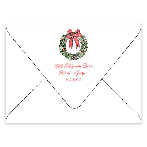 Deck The Halls Holiday Photo Card Address Printing Add-On, Red