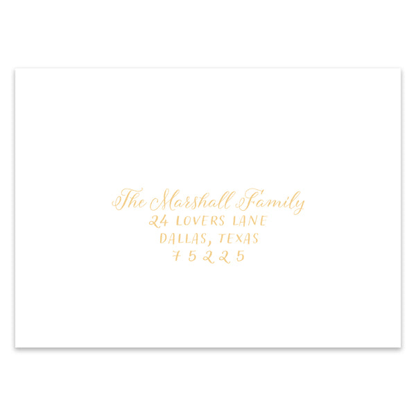 Festive Bow Holiday Photo Card Address Printing Add-On, Gold