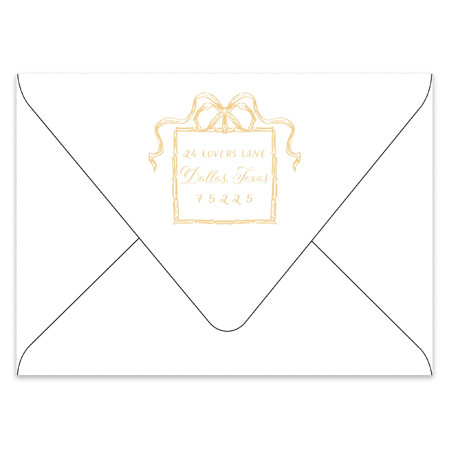 Festive Bow Holiday Photo Card Address Printing Add-On, Gold