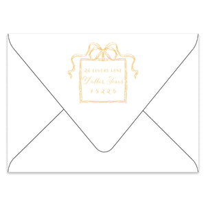 Festive Bow Holiday Photo Card Address Printing Add-On, Gold