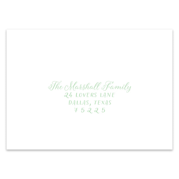 Festive Bow Holiday Photo Card Address Printing Add-On, Light Green