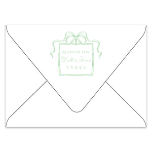 Festive Bow Holiday Photo Card Address Printing Add-On, Light Green