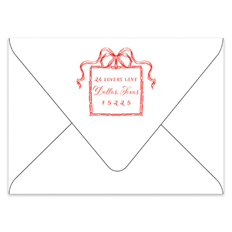 Festive Bow Holiday Photo Card Address Printing Add-On, Red