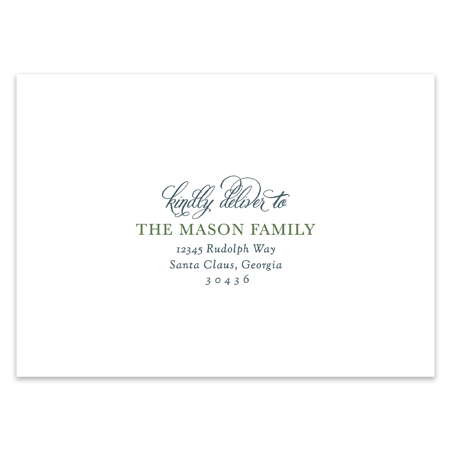 Green With Envy Holiday Photo Card Address Printing Add-On