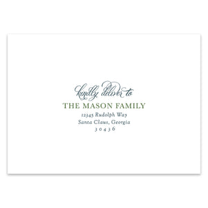 Green With Envy Holiday Photo Card Address Printing Add-On