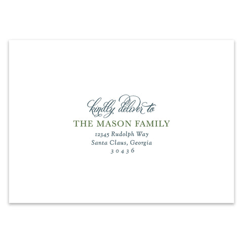 Green With Envy Holiday Photo Card Address Printing Add-On