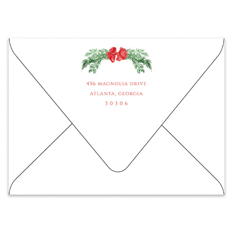Longleaf Garland Holiday Photo Card Address Printing Add-On