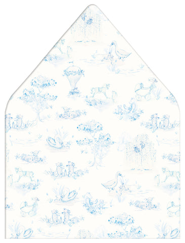 Merry Little Christmas Holiday Photo Card Envelope Liner Add-On, Blue