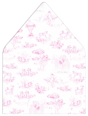 Merry Little Christmas Holiday Photo Card Envelope Liner Add-On, Pink