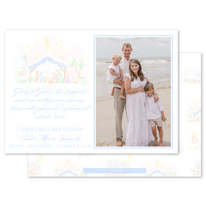 "Glory to God" Holiday Photo Card, Pastel