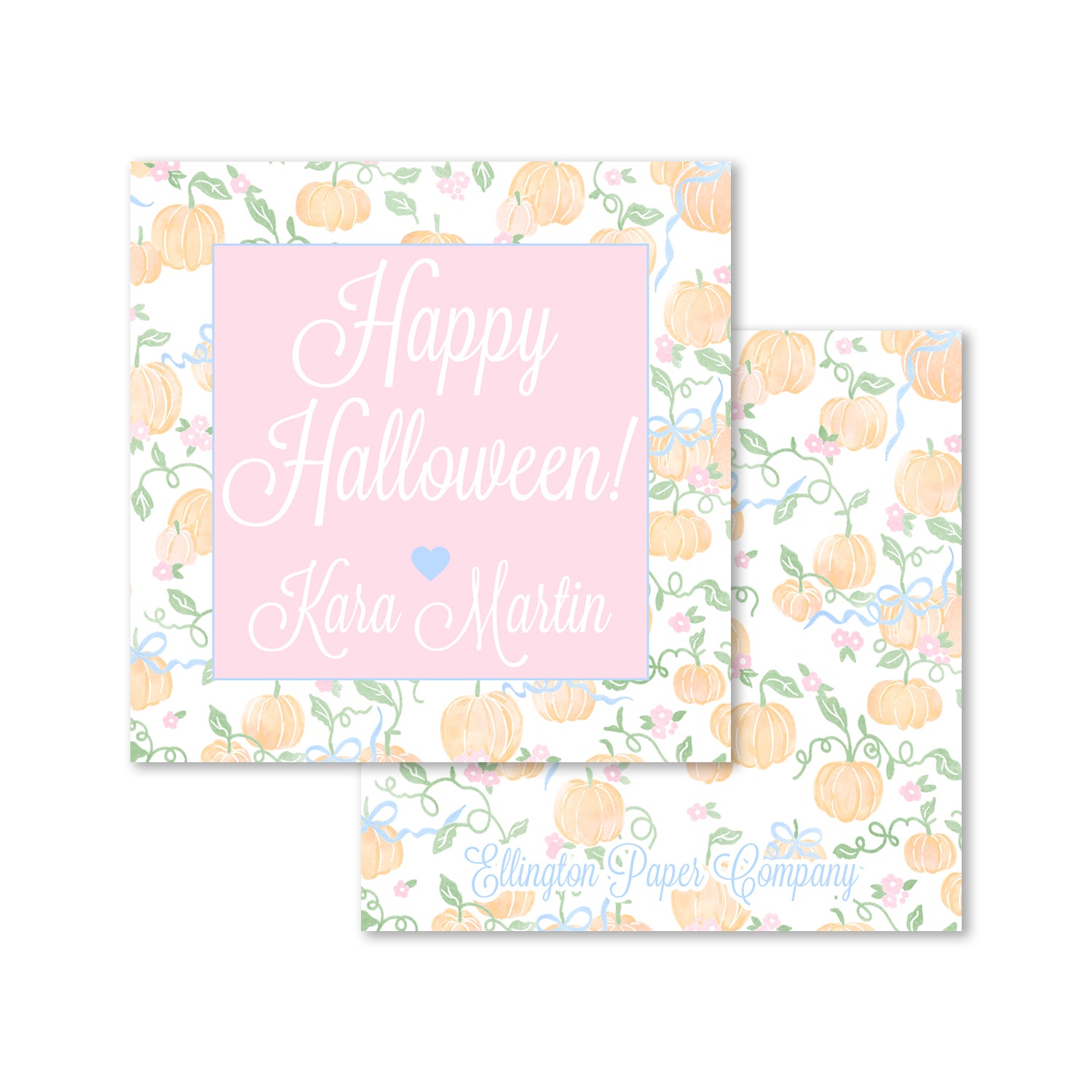 Little Pumpkin Pattern Halloween Enclosure Cards and Stickers