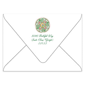 Rose Medallion Holiday Photo Card Address Printing Add-On