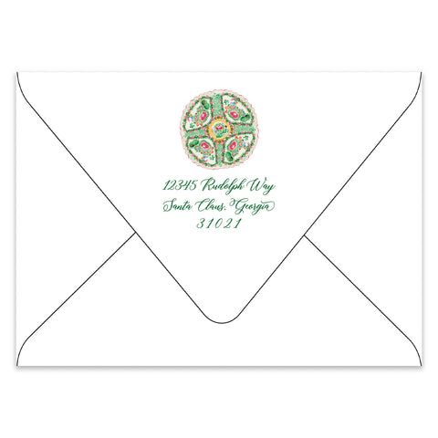Rose Medallion Holiday Photo Card Address Printing Add-On