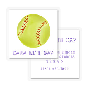 Softball Laminated Bag Tag