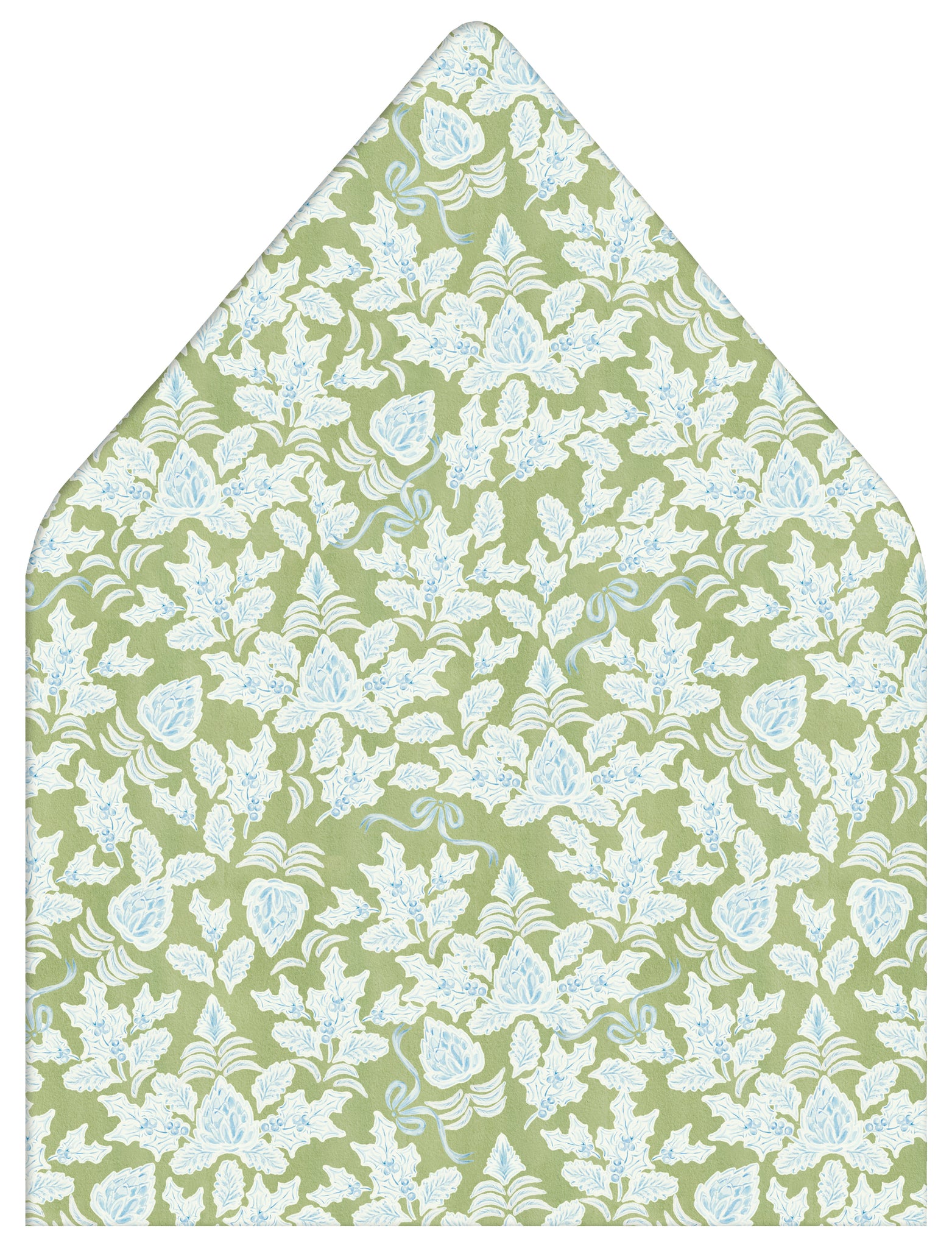 Tied with a Blue Bow Holiday Photo Card Envelope Liner Add-On
