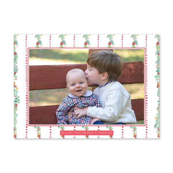 Merriest Holiday Wreath Holiday Photo Card, Red