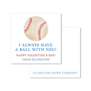 Baseball Valentine Enclosure Cards and Stickers