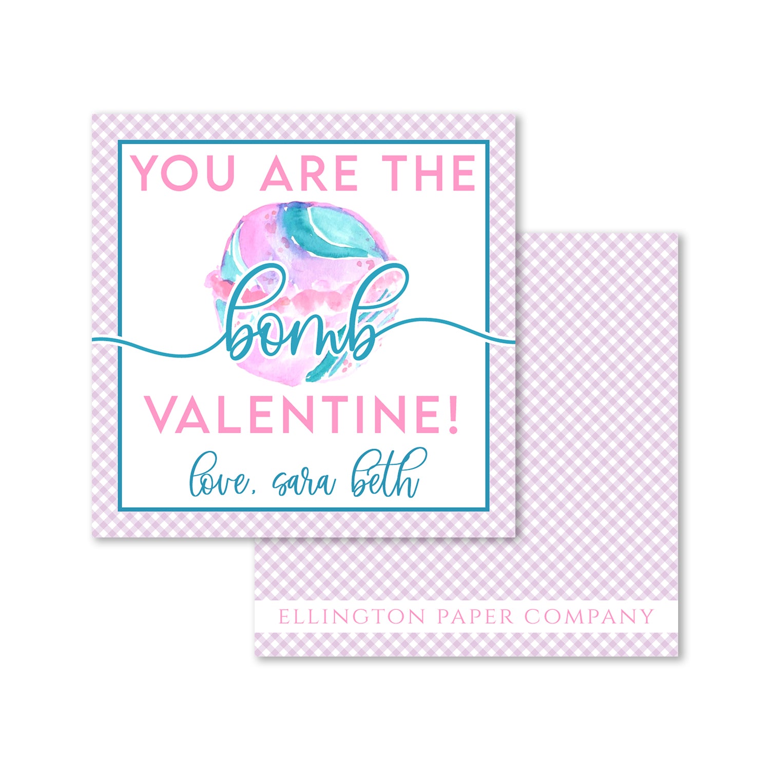 Bath Bomb Valentine Enclosure Cards and Stickers