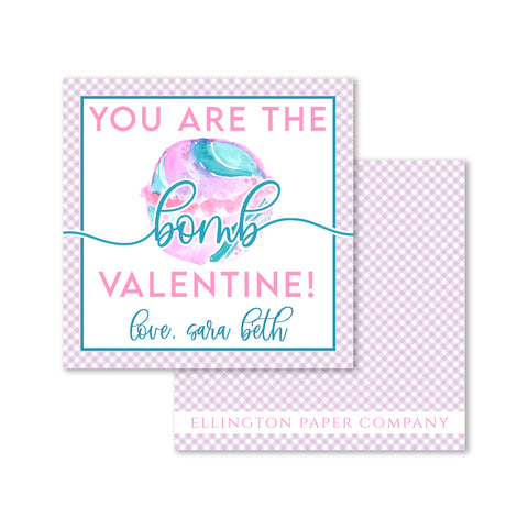 Bath Bomb Valentine Enclosure Cards and Stickers