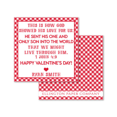 1 John 4:9 Valentine Enclosure Cards and Stickers, Red