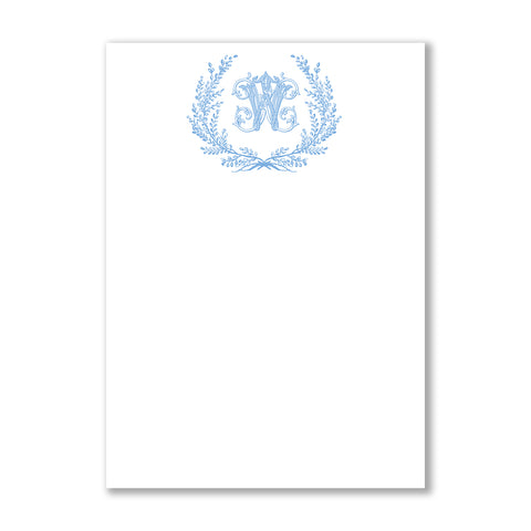 Blue Crest with Antique Monogram Notepad