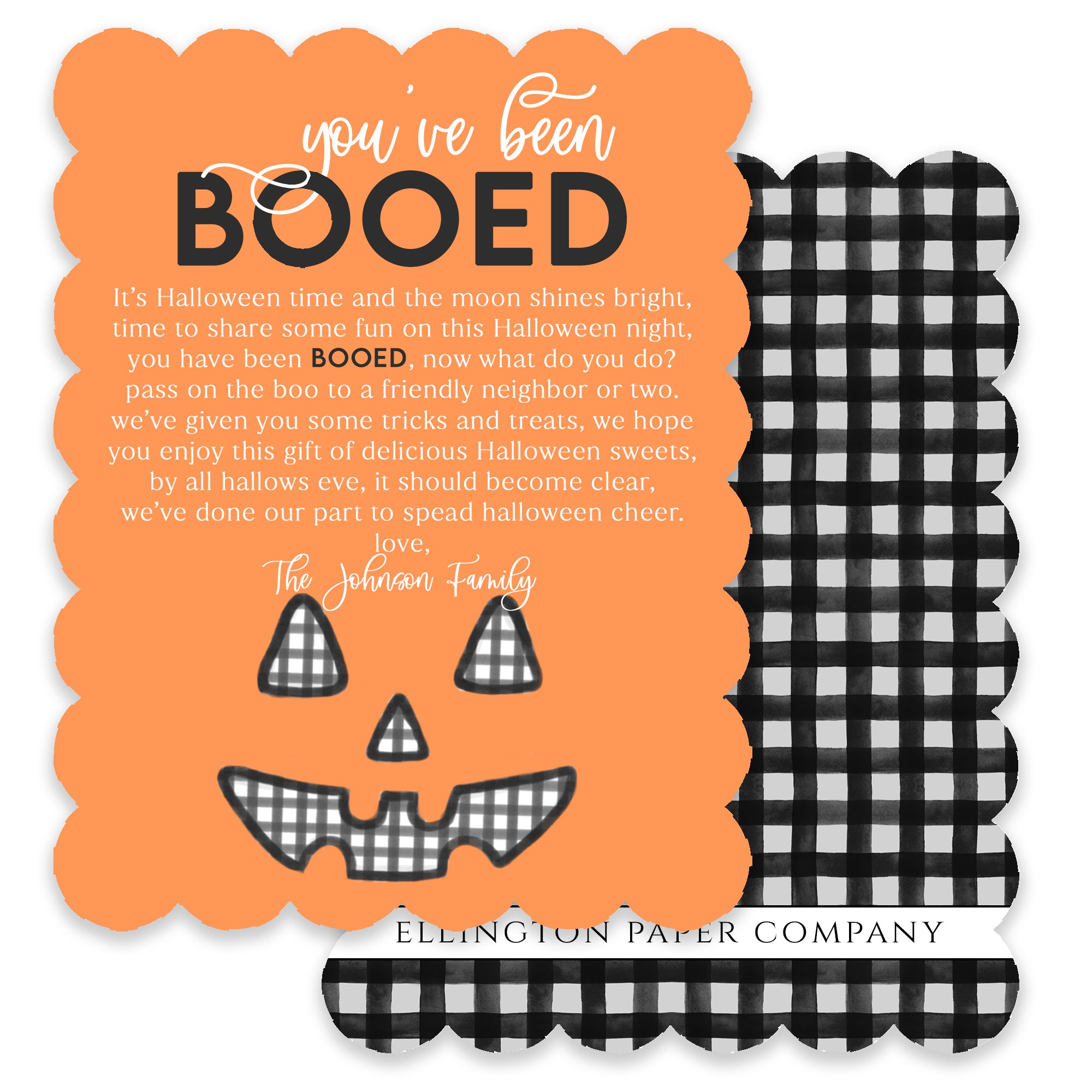 "You've Been Booed" Scalloped Card