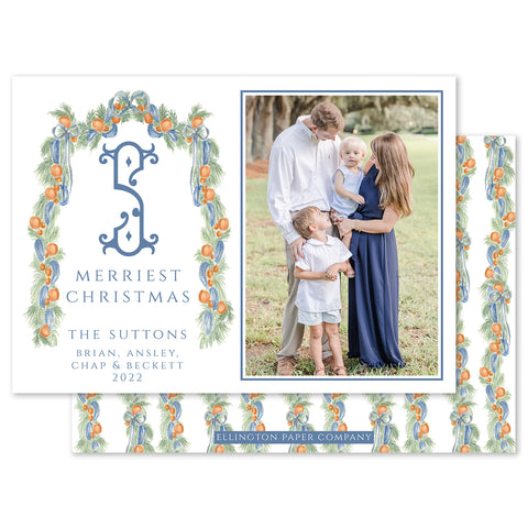 Citrus and Cypress Holiday Photo Card