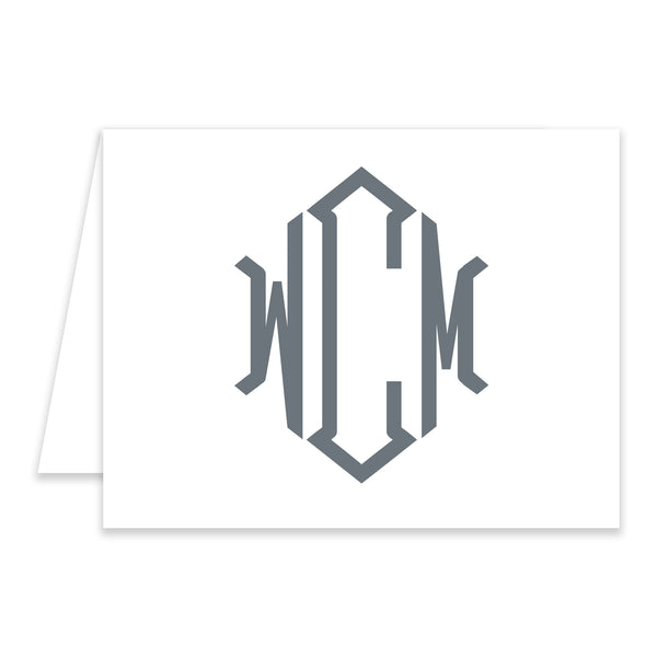 Diamond Monogram Folded Notecards