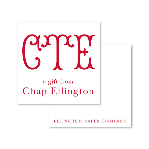 Fishtail Straight Monogram Enclosure Cards and Stickers