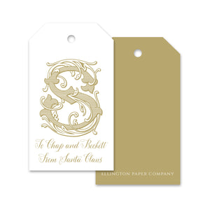 From Santa Claus Holiday Gift Tags, Gold Personalized