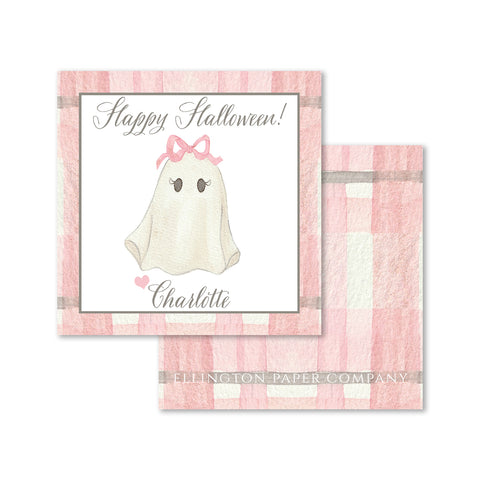 Girly Ghost Halloween Enclosure Cards and Stickers