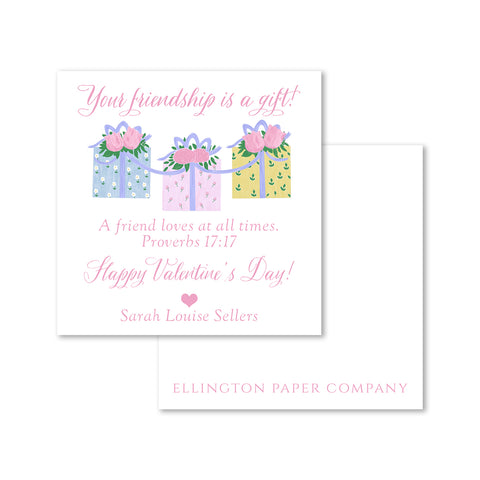 Friendship is a Gift Valentine Enclosure Cards and Stickers