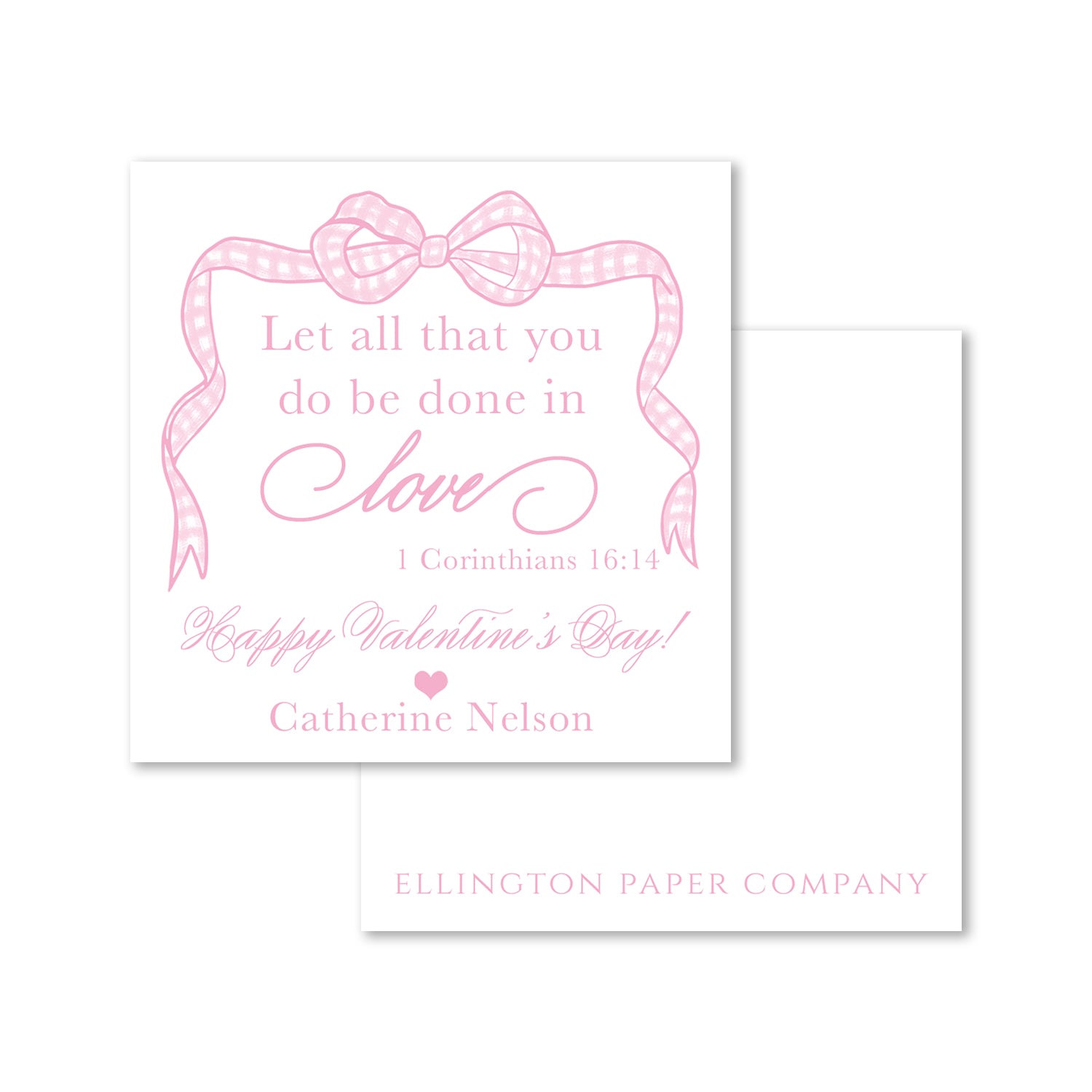 1 Corinthians 16:14 Love Bow Valentine Enclosure Cards and Stickers