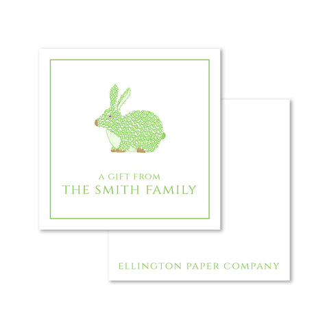 Fishscale Pattern Key Lime Bunny Enclosure Cards and Stickers