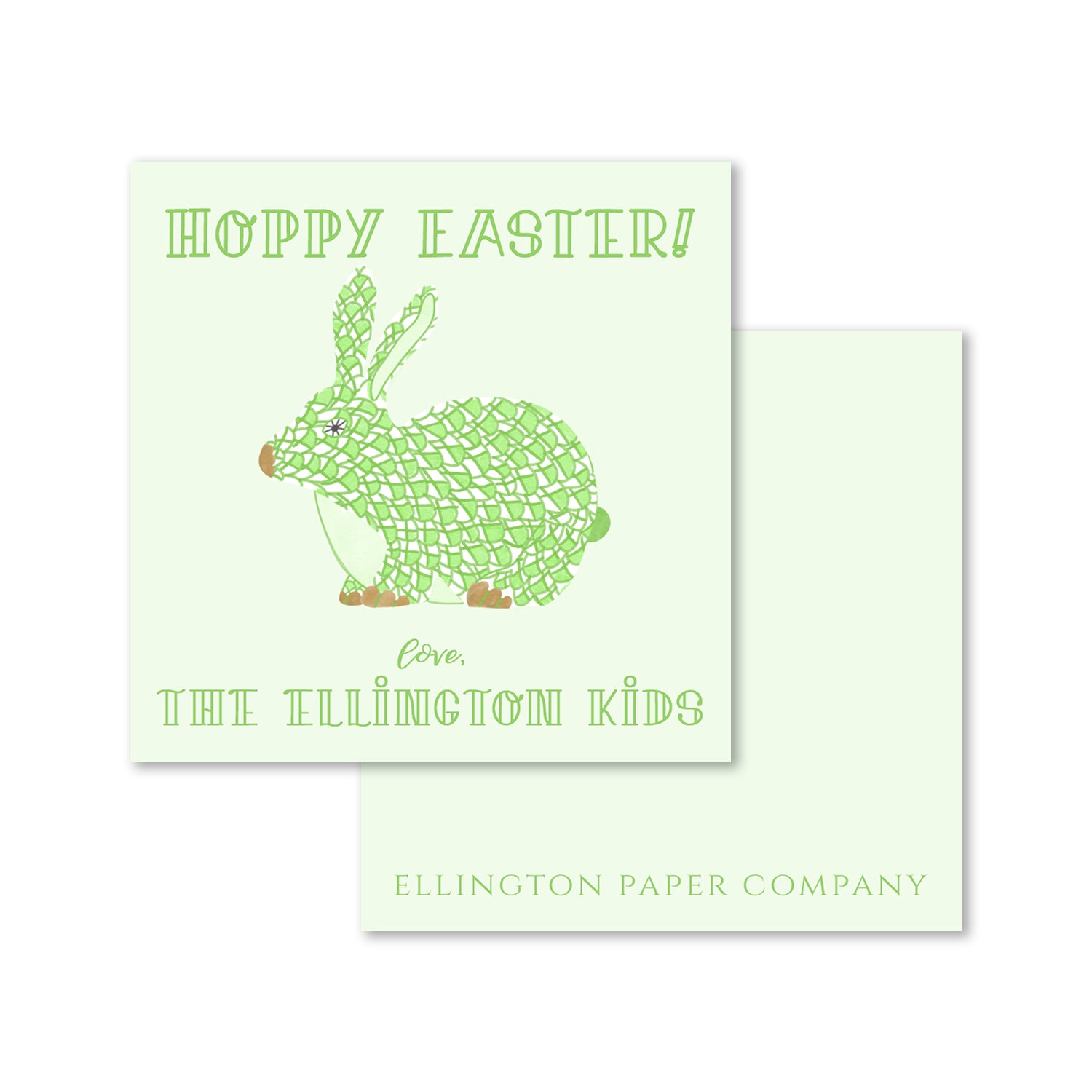 Hoppy Easter Fishscale Key Lime Bunny Enclosure Cards and Stickers