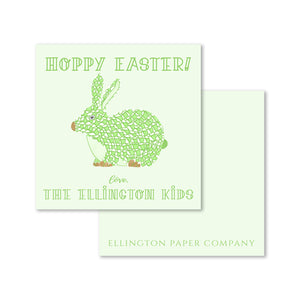 Hoppy Easter Fishscale Key Lime Bunny Enclosure Cards and Stickers