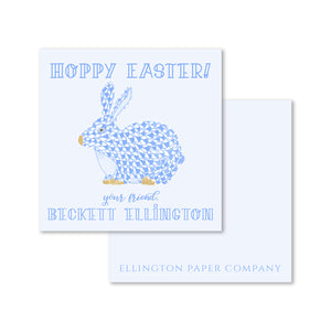 Hoppy Easter Fishscale Blue Bunny Enclosure Cards and Stickers