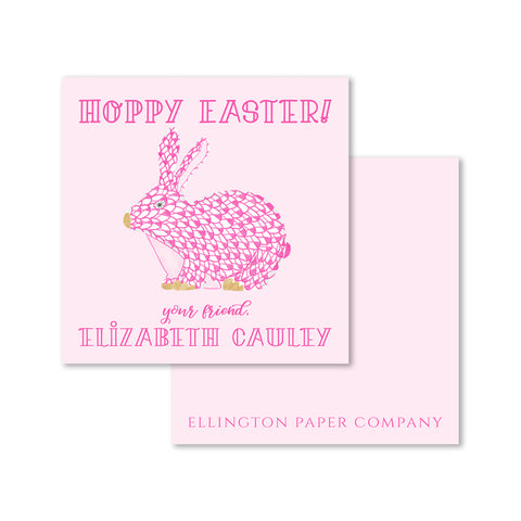 Hoppy Easter Fishscale Raspberry Bunny Enclosure Cards and Stickers