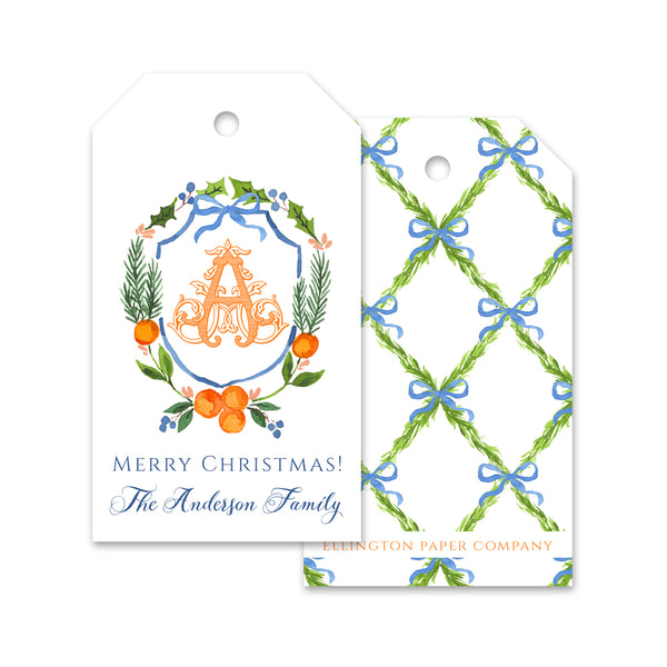 Holiday Citrus Crest Holiday Gift Tags