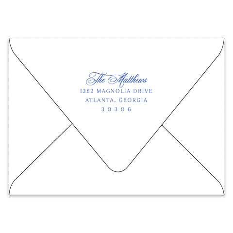 Merriest Holiday Wreath Holiday Photo Card Address Printing Add-On, Blue