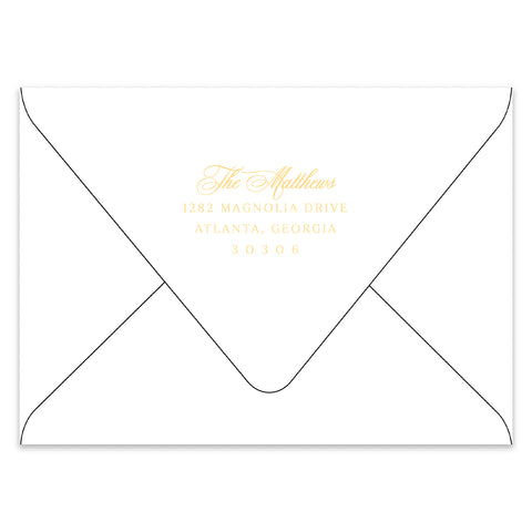 Merriest Holiday Wreath Holiday Photo Card Address Printing Add-On, Gold