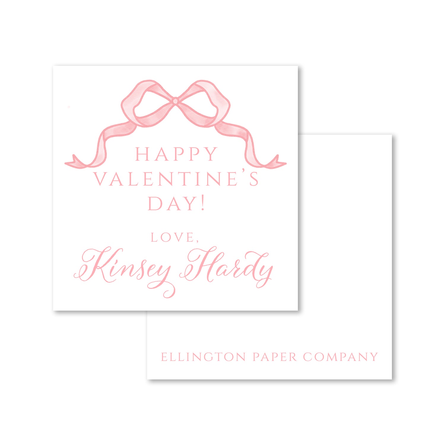 Pink Bow Valentine Enclosure Cards and Stickers