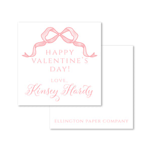 Pink Bow Valentine Enclosure Cards and Stickers