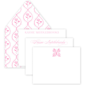 Frills Pink Flat Notecards