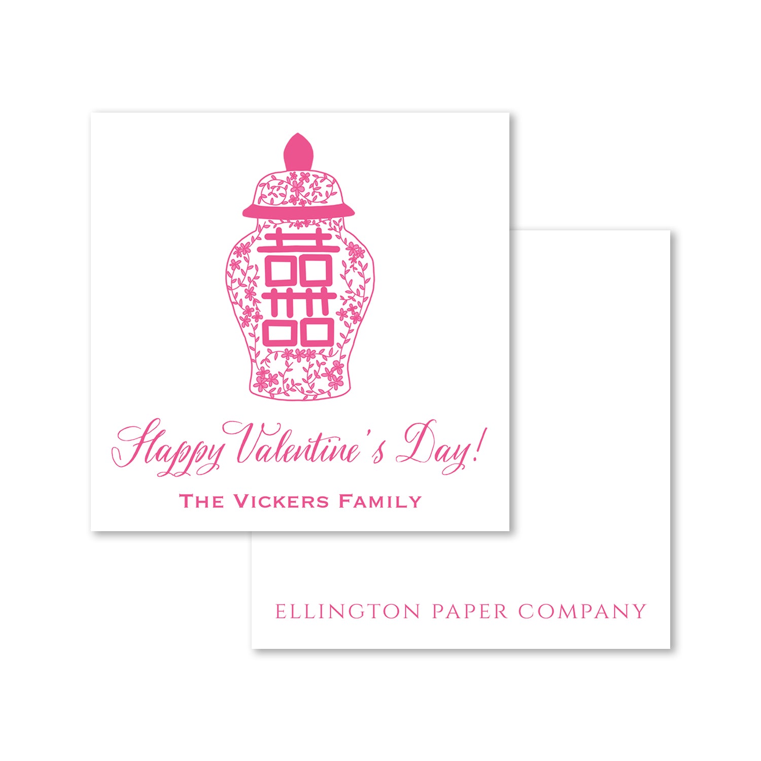 Pink Ginger Jar Valentine Enclosure Cards and Stickers