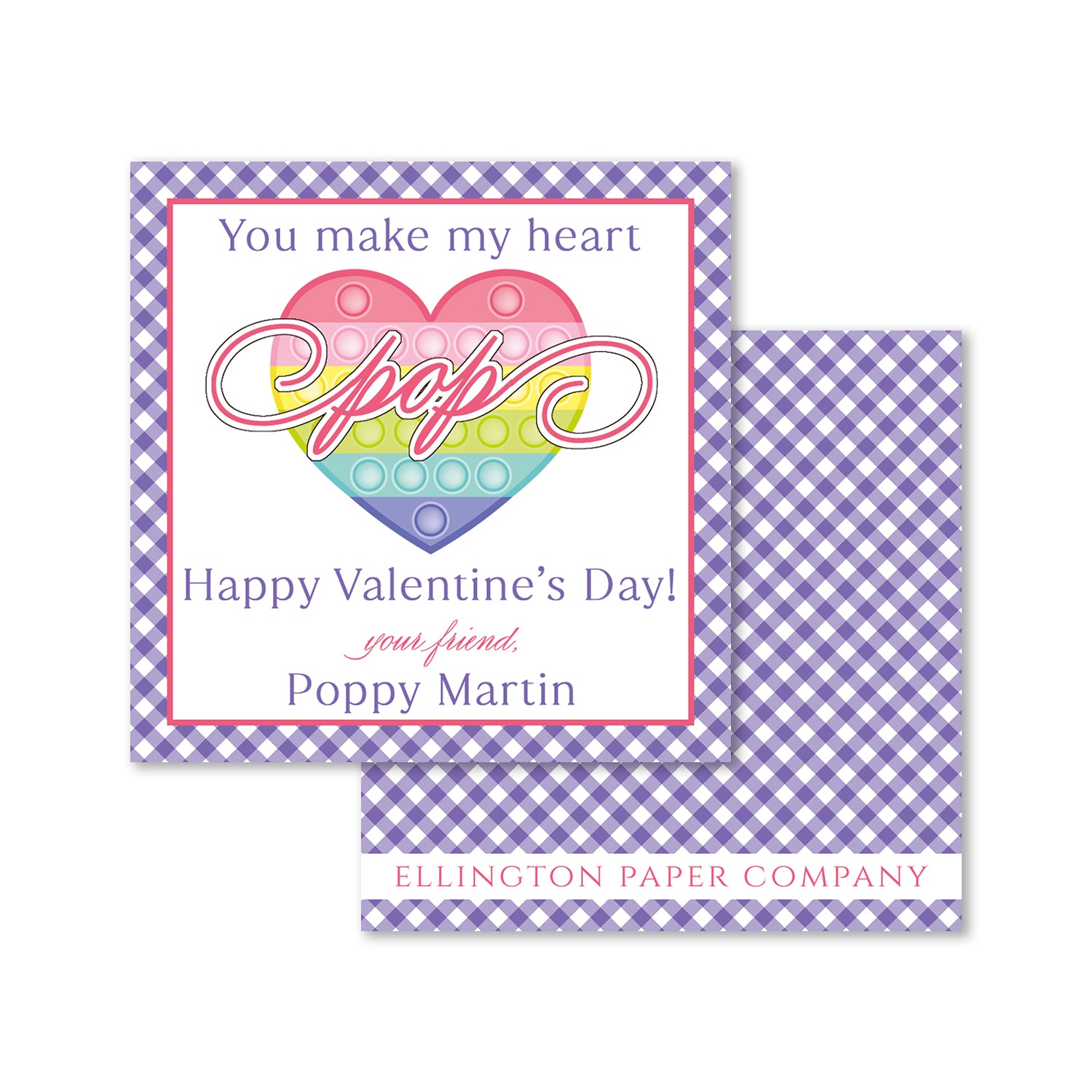 Pop It Pastel Valentine Enclosure Cards and Stickers