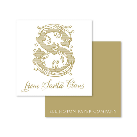 From Santa Claus Holiday Enclosure Cards and Stickers, Gold