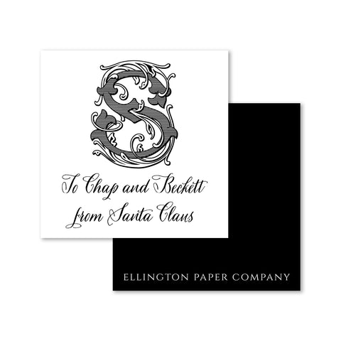 From Santa Claus Holiday Enclosure Cards and Stickers, Black Personalized