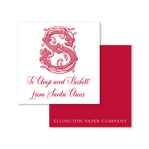 From Santa Claus Holiday Enclosure Cards and Stickers, Red