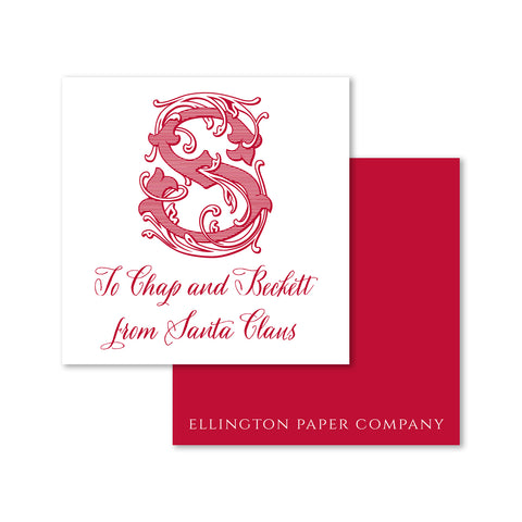 From Santa Claus Holiday Enclosure Cards and Stickers, Red